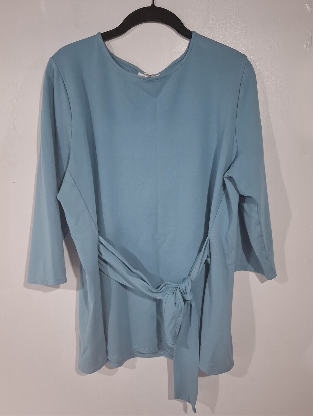 J. Jill Ponte Sky Blue Tie-Waist Tunic Top Sz XL